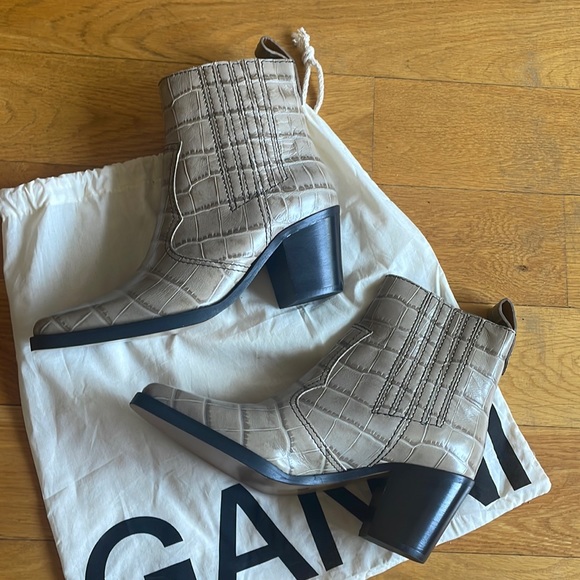 GANNI Animal Print Western Boots 37 - Picture 6 of 12